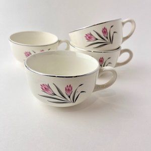 Vintage Myerling Pink Crocus cups - set of 4